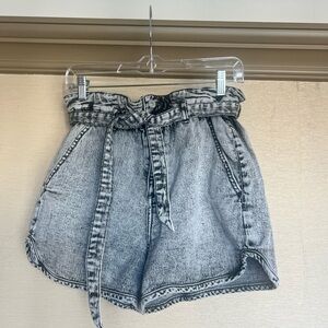 All Saints Gray Denim Shorts